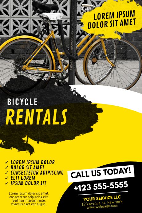 Bike Rentals Flyer Template Postermywall