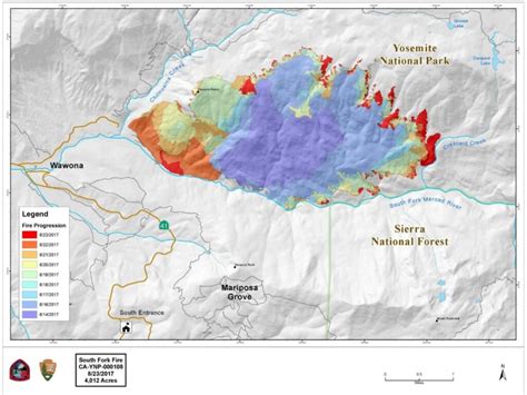 South Fork Fire progression map 8-23-17 | Sierra News Online