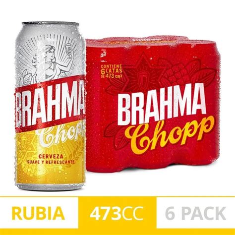 Cerveza Rubia Brahma Chopp 6 Pack 473 Ml Lata Despensa El Pino