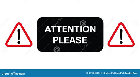 Attention Please Important Icon Warning Sign Alert Stock Vector