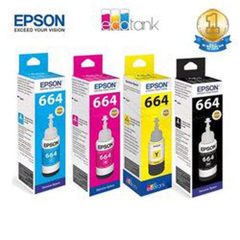 Tinta Epson 664 Original Untuk Printer L100 L1200 L1300 Black