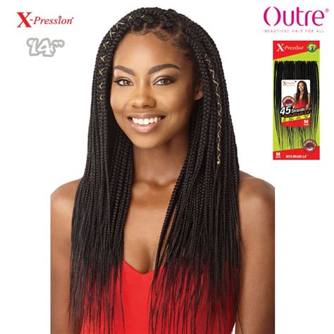 Outre X Pression Crochet Braid Box Braid Medium Natural Tip 45 Strands 14