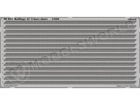 Фототравление 3-х леерное ограждение под углом 45´ короткое. Масштаб 1: ...