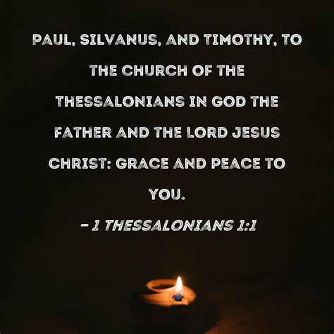 Thessalonians Paul Silvanus And Timothy To The Church Of The