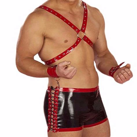 Sexy Vinyl Leather Men Boxers Underwear Lingerie Gay Jockstrap Homme Sexy Erotic Boxers