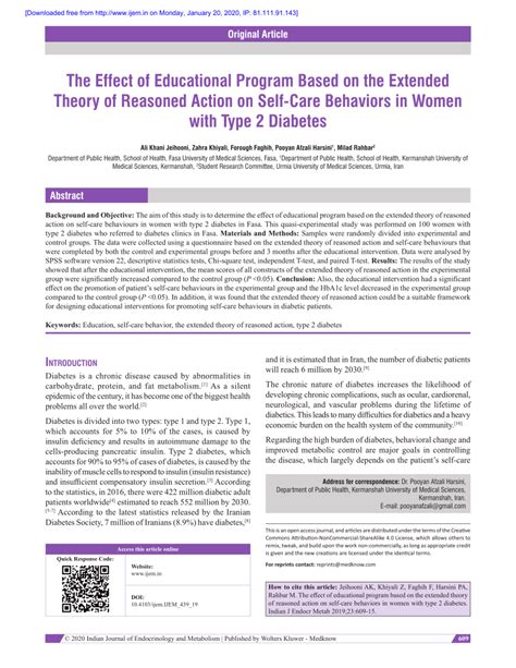 Pdf The Effect Of Educational Program Based On The Extended Theory Of Reasoned Action On Self