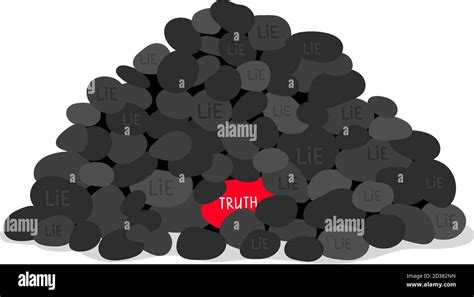 Truth Or Lie Concept Illustration With Stones On White Background