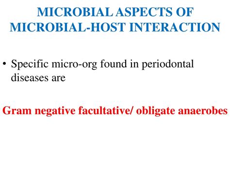 Ppt Microbial Interactions With The Host In Periodontal Diseases Powerpoint Presentation Id