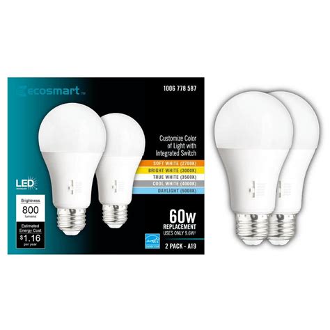 Reviews For Ecosmart Watt Equivalent A Dimmable Cec Led Light Bulb