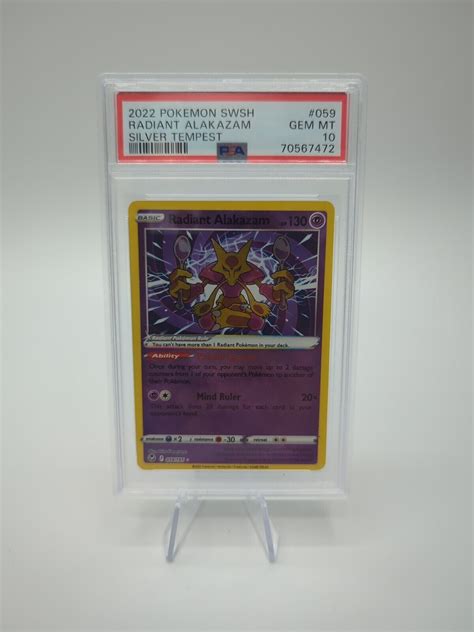 Pokemon 2022 Radiant Alakazam Silver Tempest 059 195 PSA 10 GEM MINT