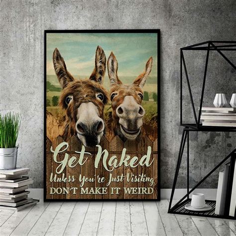 Donkey Get Naked Matte Canvas The Daisy Shop