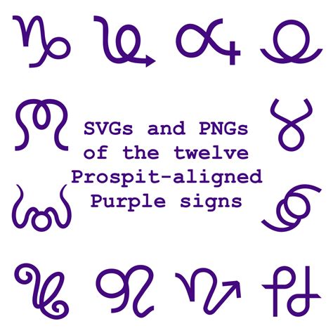 Extended Zodiac Vectors - Prospitian Purple signs by Ylimegirl on ...