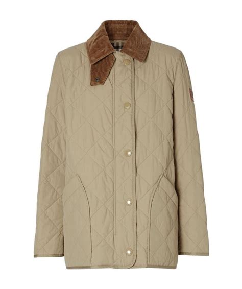 Burberry Diamond Quilted Barn Jacket In Nude ModeSens