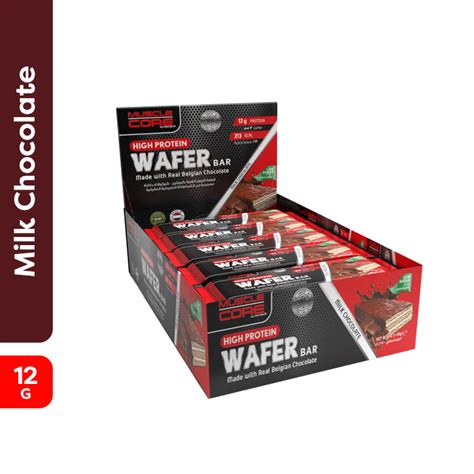 Buy Muscle Core High Protein Wafer Bar Milk Chocolate 40g Box Of 12 Pieces Online At Best