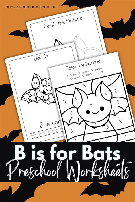 Free B is for Bats Printable for Preschoolers