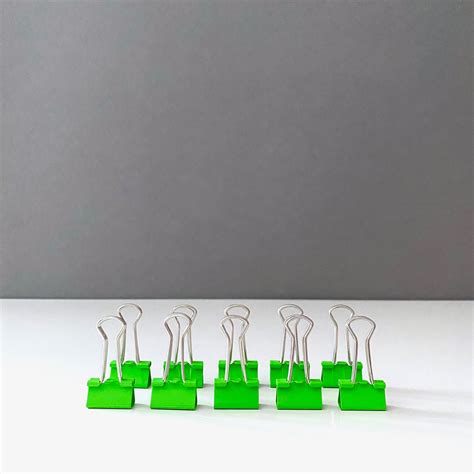 Foldback Bracket 10 Set Neon Green Paper Clips Decorative Etsy