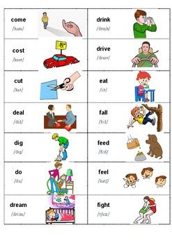 Irregular Verbs Flash Cards By NumbersAndCode TPT