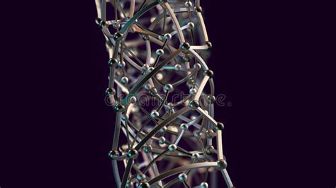 Nano Crystal Structure And Shape Molecular Bonds 3d Illustration Stock