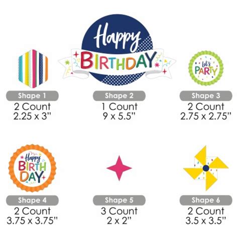 Big Dot Of Happiness Cheerful Happy Birthday Colorful Decor Kit