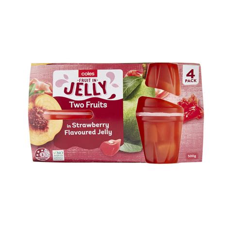 Coles Two Fruits In Strawberry Jelly 4 Pack 500g Shop And Dispatch