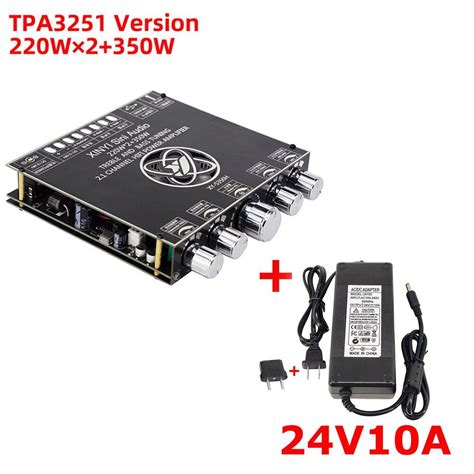 2 220W 350W TPA3251 TDA7498E Bluetooth Power Amplifier Board 2 1Ch