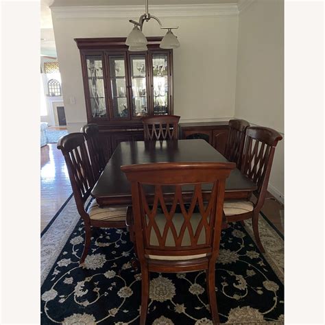 Cherry Wood Dining Table And Chair Set Aptdeco