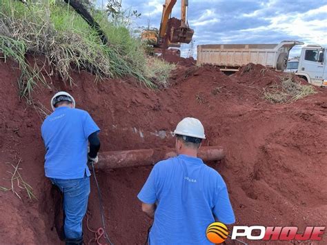 Obra de recuperação da MG 354 atinge adutora da Copasa e afeta