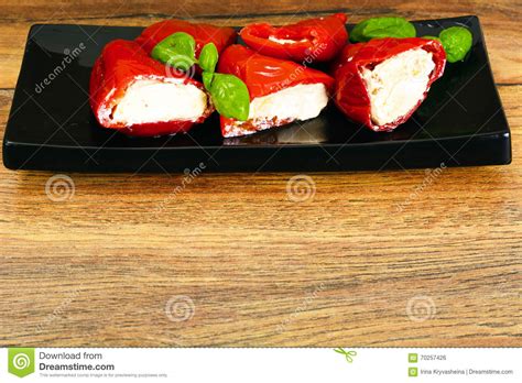 Paprika Stuffed With Goat Cheese Stock Photo Image Of Beef Paprika