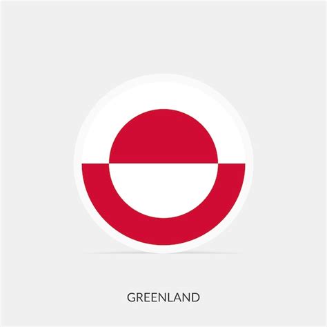 Premium Vector Greenland Round Flag Icon With Shadow