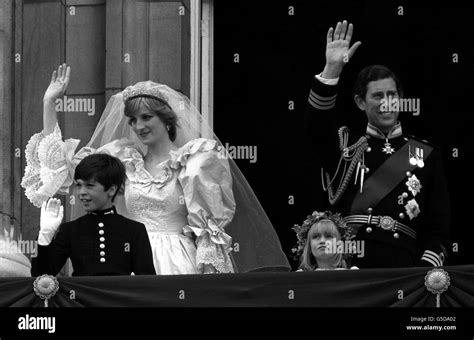 The Prince And The Princess Of Wales Waving To The Crowds From