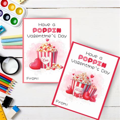 EDITABLE Popcorn Valentine Cards, Poppin Valentines, Popcorn Valentine ...