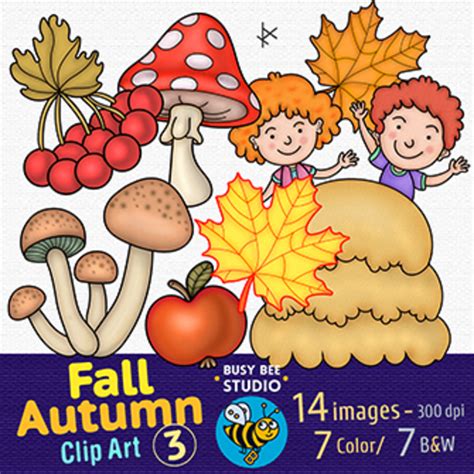 fall autumn clipart set   busy bee studio clip art tpt