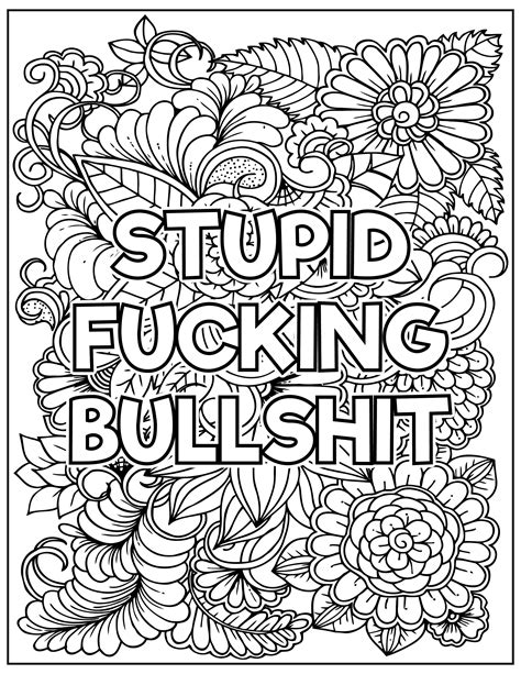 Adult Swear Word Coloring Pages Curse Word Coloring Pages Etsy