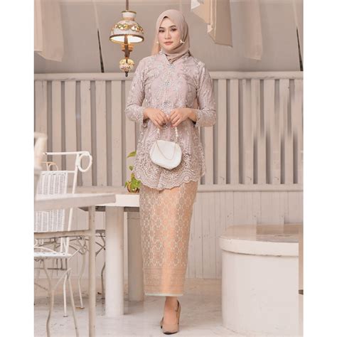 Jual Setelan Kebaya Encim Tile Payet Mewah Bawahan Songket Shopee