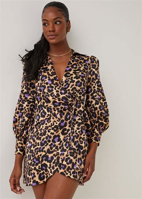 Be Beau Leopard Print Wrap Dress Matalan