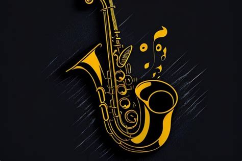 Premium Ai Image Free Vector Classic Saxophone With Music Notes