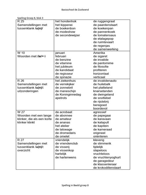 Spelling Groep 8 Blok 3 Pdf