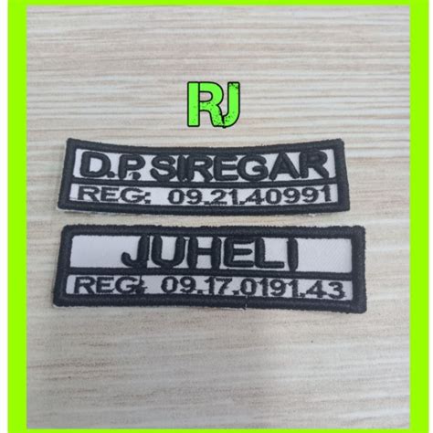 Jual Nama Dada Bordir Timbul Name Tag Bordir Timbul Bisa Custom