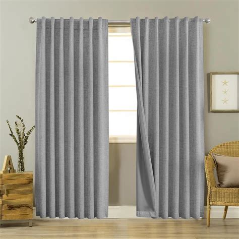 Joydeco Cortinas Opacas Lino 243cm 2 Paneles Gris Paga Hasta 24 Meses