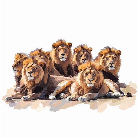 Premium Vector | A pride of lions 2