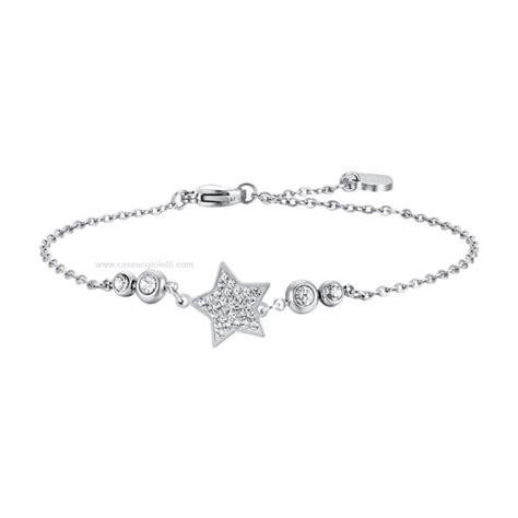 Bracciale Acciaio Donna Luca Barra Bracelet Bk Cristalli Cristallo