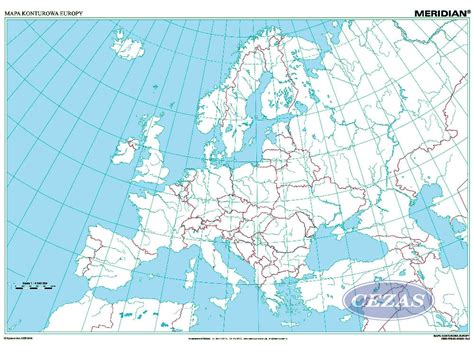 Mapa Cienna Europy Konturowa Mer