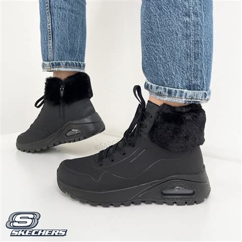 Botas Skechers Uno Rugged Fall Air Bbk Preto Grupo Saros