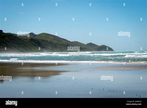 Pourerere Beach Central Hawkes Bay North Island New Zealand Stock