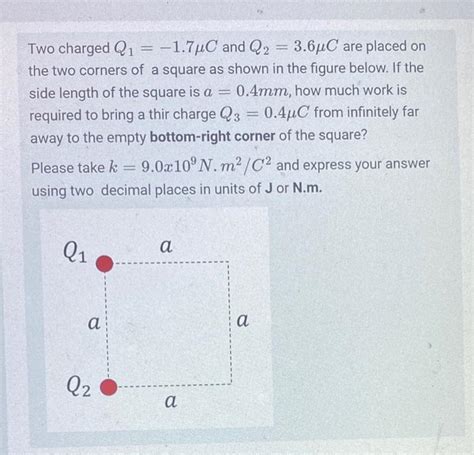 Solved Two Charged Q1−17μc And Q236μc Are Placed On The