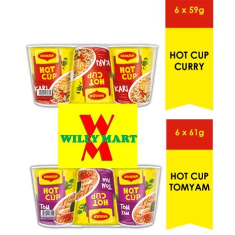 Maggi Hot Cup Tom Yam Curry Kari 6 X 61g 6 X 59g Shopee Malaysia