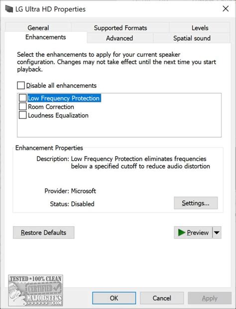 How to Add the Enhancements Tab in Your Sound Settings - MajorGeeks