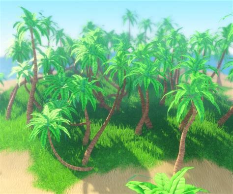 Artstation Stylized Palm Trees [roblox] Game Assets