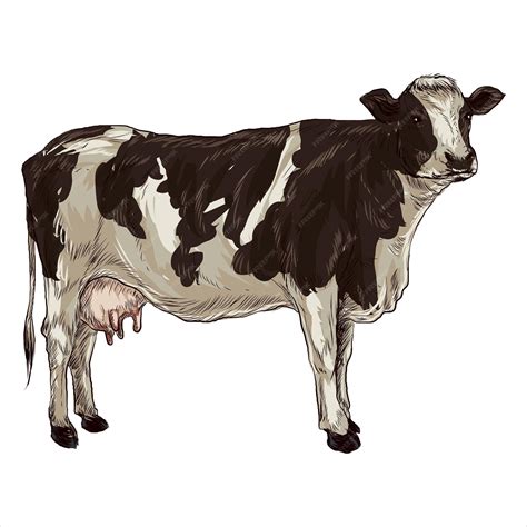 Premium Vector Cows Vintage Hand Drawn Sketch In A Graphic Style