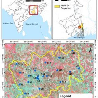 Study area map of Barasat-I showing the sampling points | Download ...